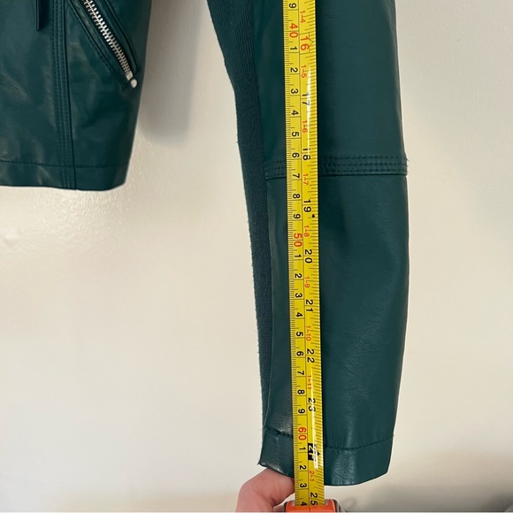VERO MODA emerald leather jacket size M - Picture 7 of 7